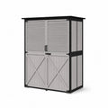 Outdoor Kunststoff Gartenschrank Schwarz/Grau 180x96x60 cm