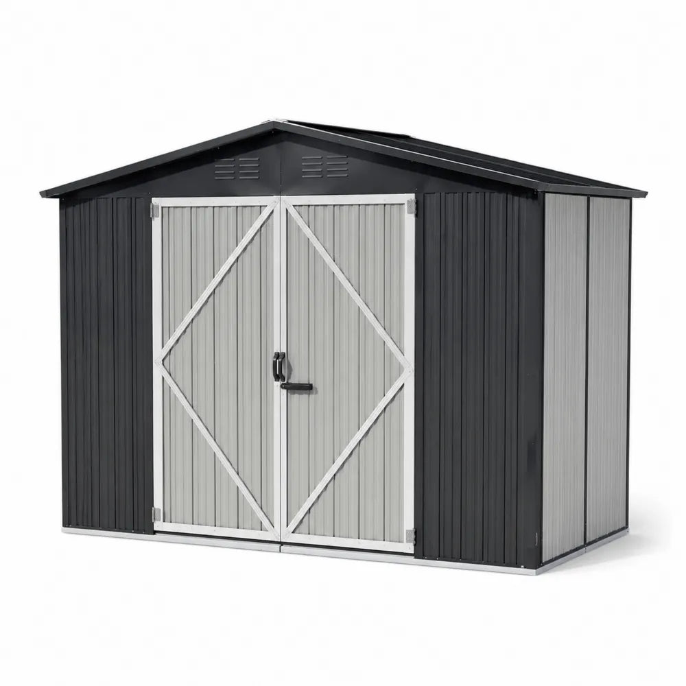 Metall Gartenhaus Anthrazit/Grau 277x191x192 cm