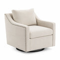 Drehbarer Stoffsessel Beige Metall